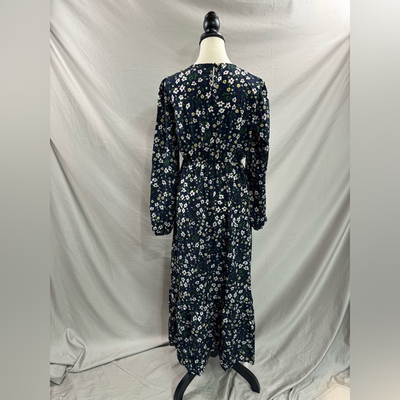 Boho Lantern Long Sleeve Floral Dress Blue - Picture 11 of 11